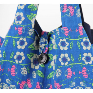 Cabas en coton upcycling So British Bleu Blue