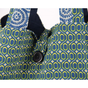 Cabas en coton upcycling Pivoine Marine