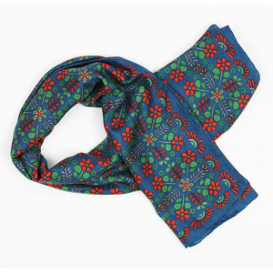 Carré Soie Nina Bleu