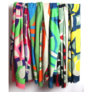 Foulard Coton Bio Cosmopolis Marine