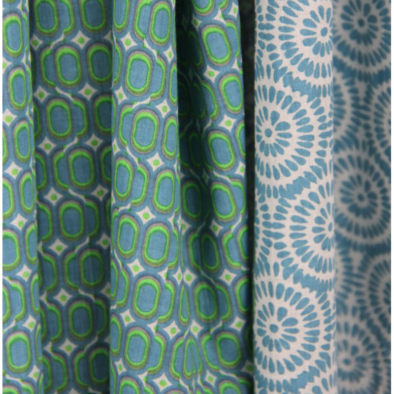 Foulard Coton Bio Pivoine Turquoise