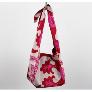 Sac Bobby en Soie Azur Rouge