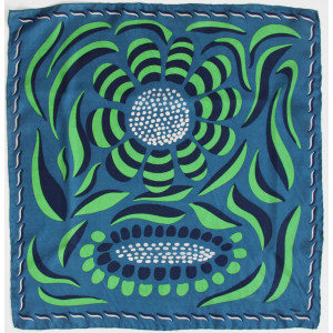 Carré Soie Myosotis Vert