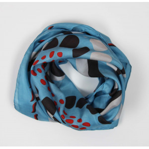 Carré Soie Myosotis Bleu