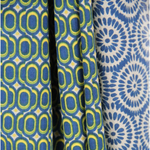 Foulard Coton Bio Pivoine Marine Navy