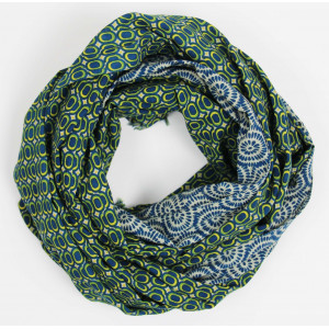 Foulard Coton Bio Pivoine Marine Navy
