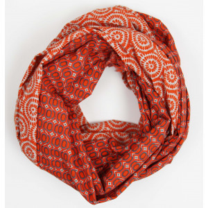 Foulard Coton Bio Pivoine Orange