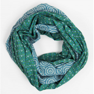 Foulard Coton Bio Pivoine Turquoise