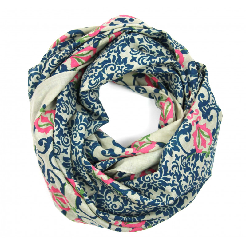 Carré Coton Palazzo Pitti Bleu Blue