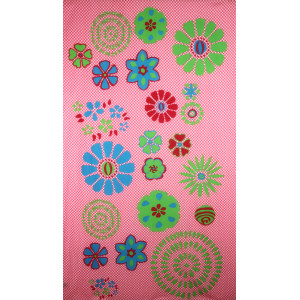 Foulard Coton Bio Ichimatsu Rose Pink