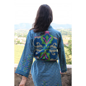 Long Kimono Voluta Marine Navy