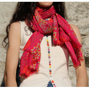Foulard Coton Bio Ryoko Fuchsia