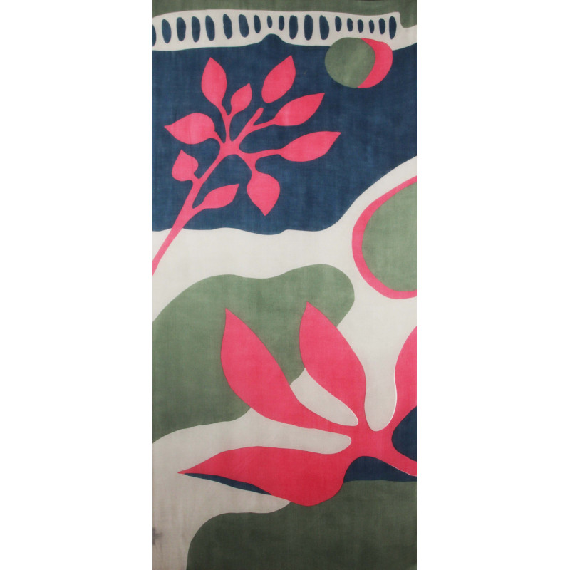 Wool Scarf Palme Marine Navy