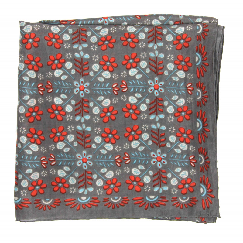 Carré Soie Nina Marron