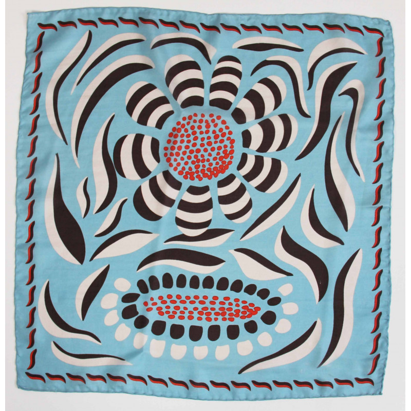 Carré Soie Myosotis Bleu