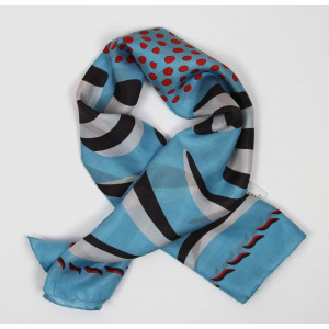 Carré Soie Myosotis Bleu