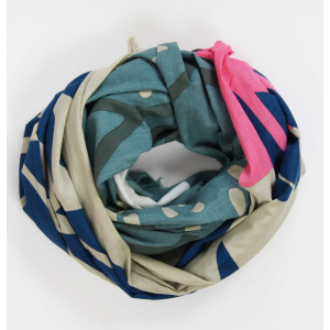 Foulard Coton Bio Cap Breton Bleu Blue