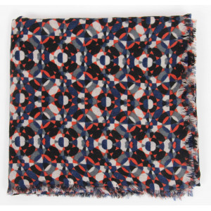 Wool Square Partition Marine Navy 