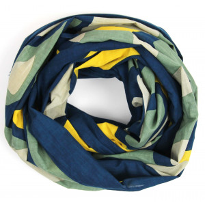 Foulard Coton Bio Cosmopolis Marine Navy