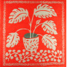 Wool Square Monstera Orange