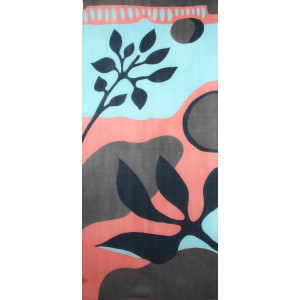 Wool Scarf Palme Marron Brown