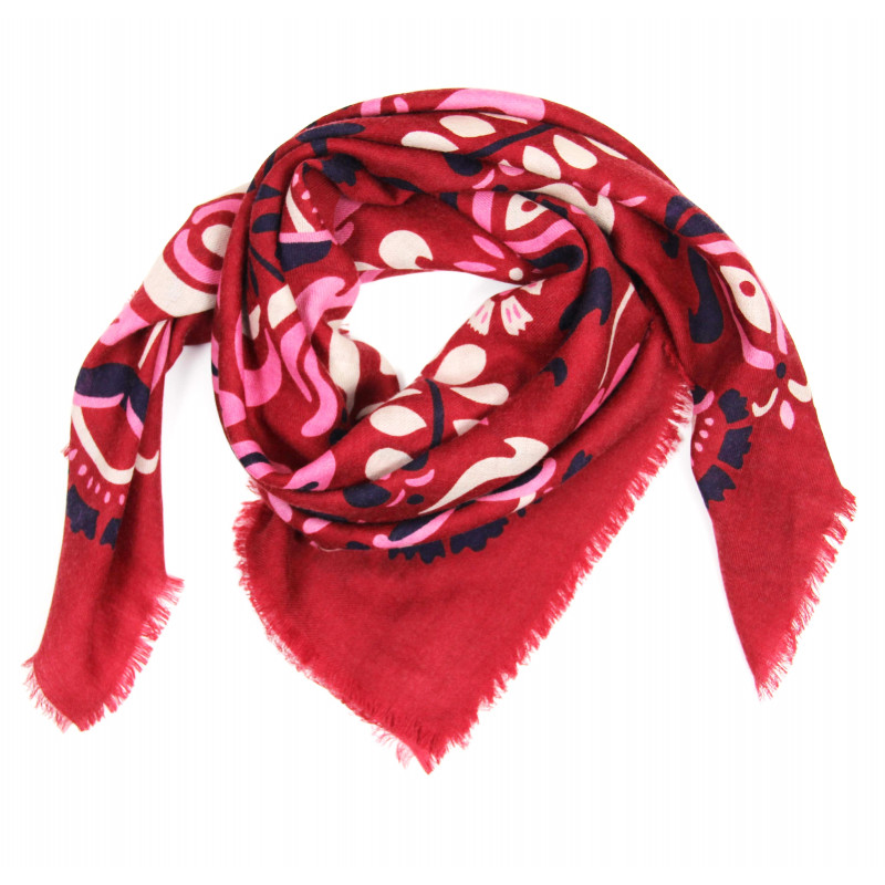 Wool Square Tatiana Rouge