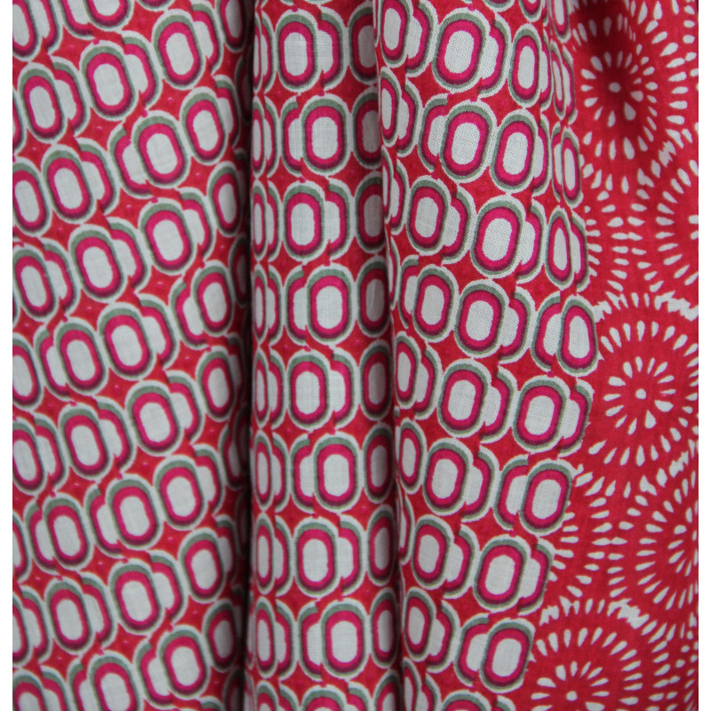 Foulard Coton Bio Pivoine Rouge
