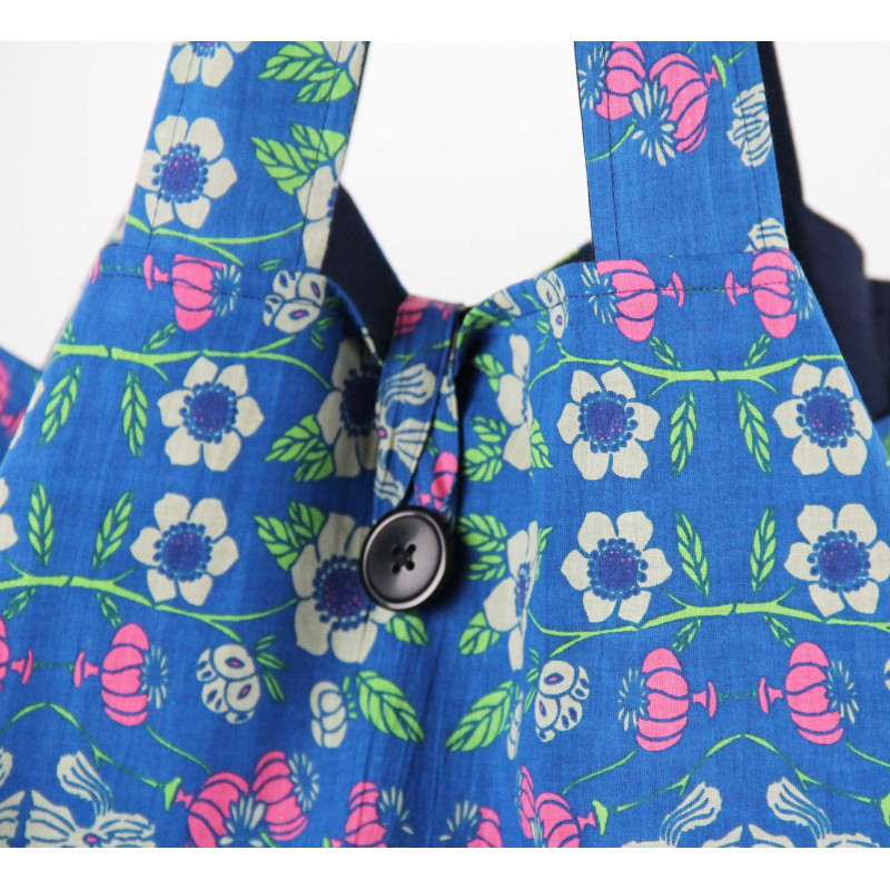 Cabas en coton upcycling So British Bleu Blue