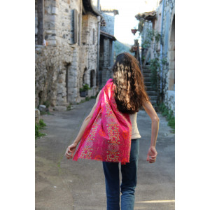 Foulard Coton Bio Ryoko Fuchsia