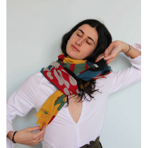 Foulard Coton Bio Sunshine Noir/ Black