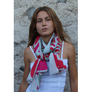 Foulard Coton Bio Shangha (Panafrica) Fuchsia