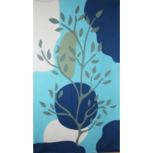 Foulard Coton Bio Sycomore Bleu Blue