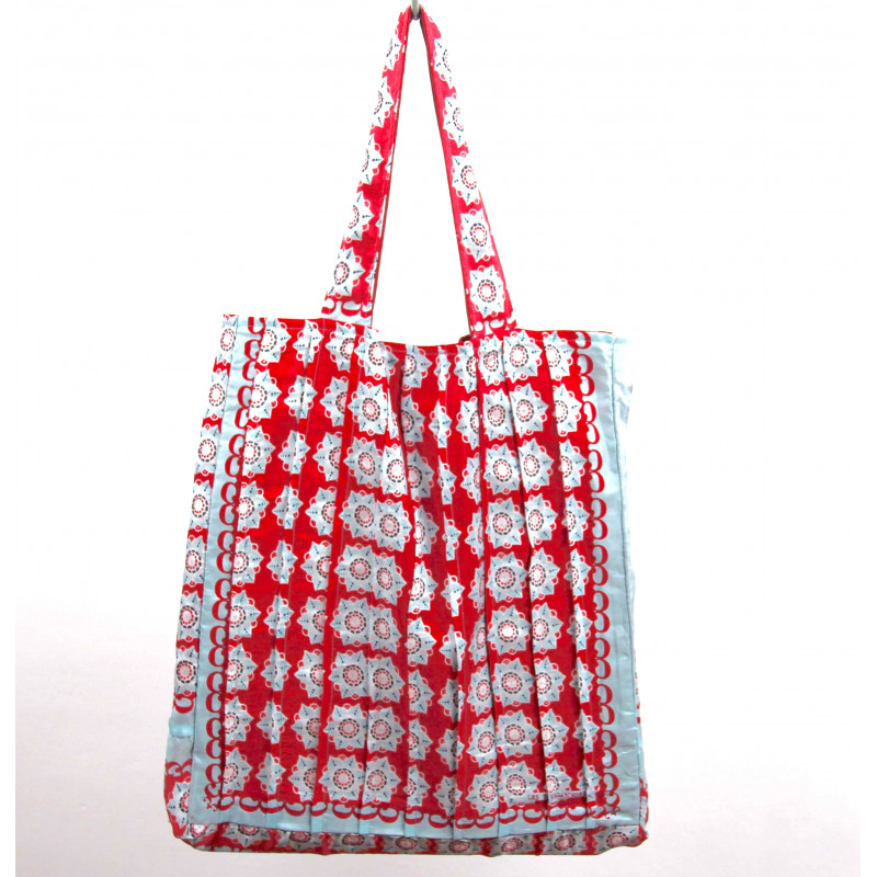 Upcycling Silk Bag Musette Daisy Rouge