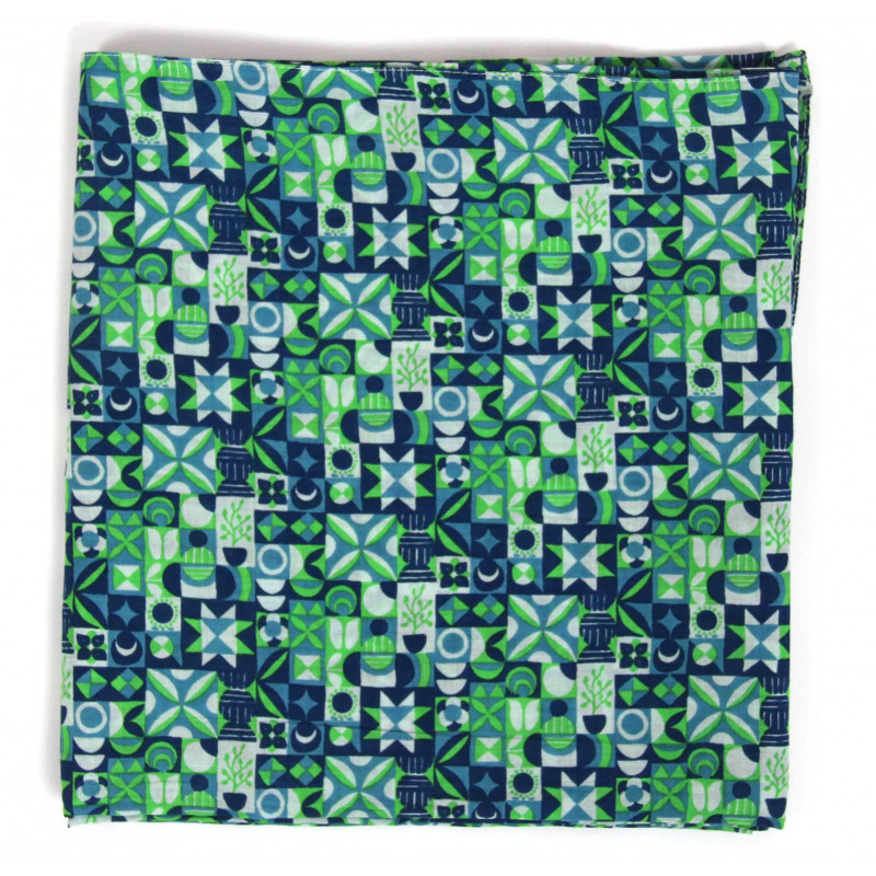 Carré Coton Malmo Bleu Vert