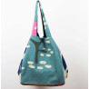 Cabas en coton upcycling Cap Breton Bleu