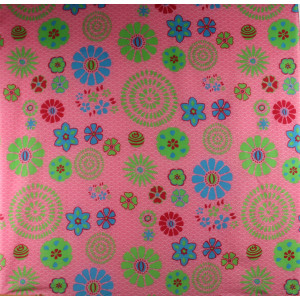 Carré Coton Seigaiha Rose
