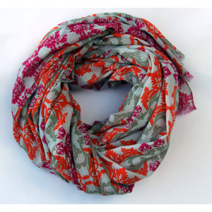 Foulard Coton Bio Baroque Fuchsia