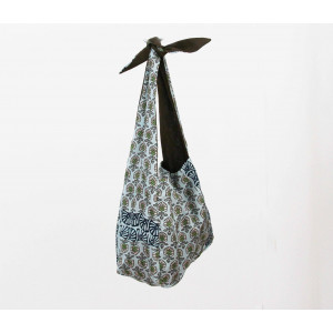Upcycling Silk Bag Bobby Pondichery Bleu