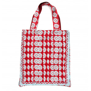 Upcycling Silk Bag Musette Daisy Rouge