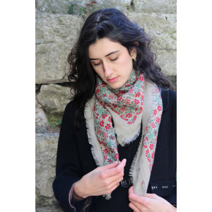 Wool Square Agata Rouge Red