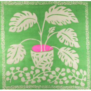 Wool Square Monstera Vert Green 
