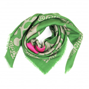 Wool Square Monstera Vert Green 