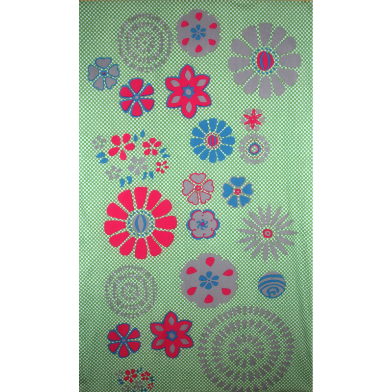 Foulard Coton Bio Ichimatsu Vert Green