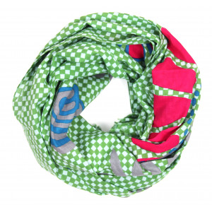 Foulard Coton Bio Ichimatsu Vert Green
