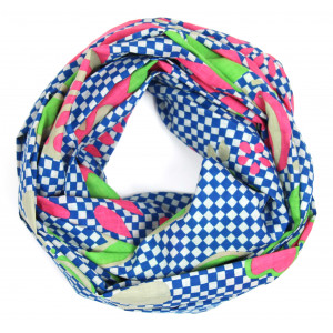 Foulard Coton Bio Ichimatsu Marine Navy