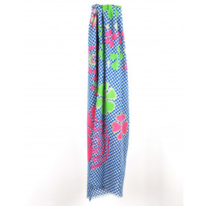 Foulard Coton Bio Ichimatsu Marine Navy