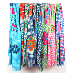 Foulard Coton Bio Ichimatsu Orange