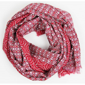 Foulard Coton Bio Pivoine Rouge Red