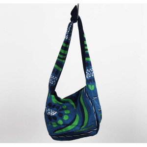 Upcycling Silk Bag Bobby Forget Me Not Vert Green