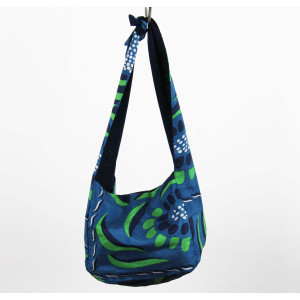 Upcycling Silk Bag Bobby Forget Me Not Vert Green